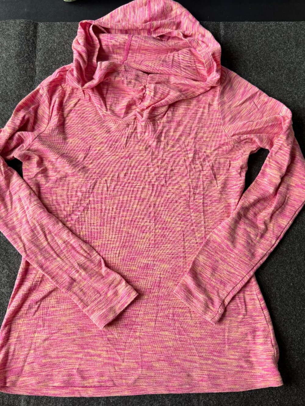 Columbia Lightweight Pink Orange Space Dye Hooded Pullover Large